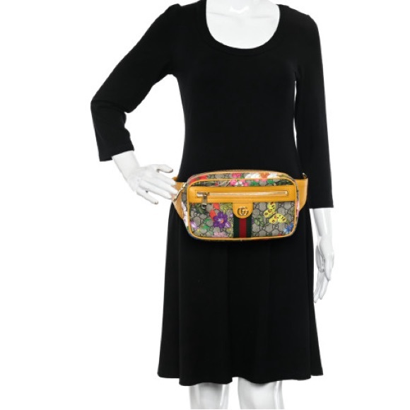 New GUCCI Ophidia GG Supreme Monogram Flora Medium Ophidia Belt Bag Fanny pack - Picture 2 of 4